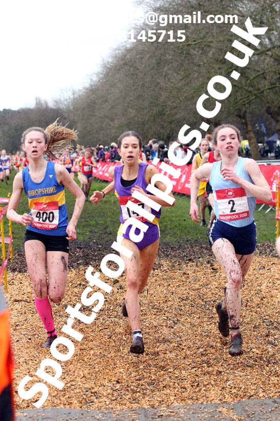 Senior girls, 2020 New Balance English Schools Champs., Sefton Park, Liverpool. Photo: David T. Hewitson/Sports for All Pics